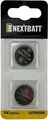 NextBatt Knopfzellenbatterie CR2025, 3V - 2er-Pack