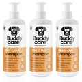 Floh- & Zeckenhundeshampoo von Buddycare - Beseitigt Flöhe, Zecken & Milben - Tiefenreinigungsshampoo für Hunde, Flohshampoo mit Teebaumöl & Eukalyptus für Hunde (500ml x3)