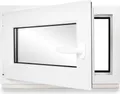 Kellerfenster Kunststoff weiß Dreh-Kipp 80x40 cm(BxH) DIN Links 3 -fach Glas Dichtung Schwarz