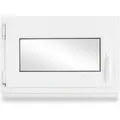 Neruli Kellerfenster Kunststoff Weiß Dreh-Kipp 80x40 cm BxH DIN Links 3 -Fach Glas Dichtung Schwarz
