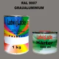 1,5 kg Set Acryl Lack im Farbton RAL 9007 SET 1 kg Lack glänzend+0,5l Härter