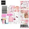 DIY Wimpern Extensions Set mit 280 PCS 9-16mm 40D Einzeln Wimpern 200ml Wimpe...