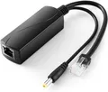 REVODATA Gigabit PoE Splitter 12V/2A DC 5.5 * 2.1mm Stecker, 48V PoE zu DC