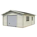 PALMAKO Blockbohlen-Garage, BxT: 450 x 550 cm (Außenmaße), Holz - grau