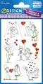 AVERY Zweckform 55181 Papier-Sticker Brautpaar 9 Aufkleber (weiß, schwarz, gold, Dekosticker, selbstklebend, Gastgeschenk, Einladung, Hochzeitskarte, Hochzeit, Geschenke, Fotoalbum, Gästebuch)