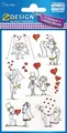 AVERY Zweckform 55181 Papier-Sticker Brautpaar 9 Aufkleber (weiß, schwarz, gold,