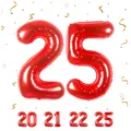 Geburtstag zahlen luftballon 25 jahre | Folienballon Rot Folienballon in 40"1...