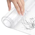 WOLTU Tischfolie 1 mm aus PVC Glasklar Hochglanz Tischdecke Transparent Wasserdicht Abwaschbar Tischschutz Folie für Tisch Rechteckig 70x120cm