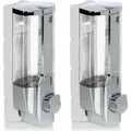COM-FOUR® 2x Seifenspender zur Wandbefestigung - Wand-Seifenspender nachfüllbar - Seifendosierer für Duschgel und Shampoo
