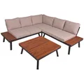 Garden Pleasure Loungegruppe THERESA beige, schwarz Holz, Metall, 15-teilig