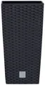 Prosperplast Pflanzkübel "Rato Square" in hochwertiger Rattanoptik, BxTxH: 26,5x26,5x50 cm, Volumen ohne Einsatz 26,6 l, mit Einsatz 11 l