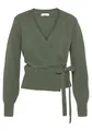 LASCANA Wickelstrickjacke mit breitem Rippbündchen, Loungewear, grün