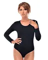 Evoni Damen String Body Langarmbody XXL schwarz