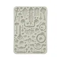 Stamperia - Silicon Mould A5 for Scrapbooks, Bullet Journals and More, Non-Stick, Suitable for Air-Dry Clay, Resin and More, Perfect for Crafts and Gifting (Golden Harmony - Keys, Handles & Locks)