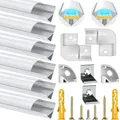 Aluminiumprofil für LED-Streifen mit milchiger Abdeckung, 6 x 1 m