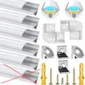 Aluminiumprofil für LED-Streifen mit milchiger Abdeckung, 5 x 1 m