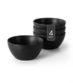 Müslischalen 4er Set Dessertschalen Salatschüssel Steingut Schwarz matt Ø 14 cm