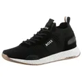 BOSS Titanium_Runn Slip-On Sneaker mit elastischem Einstieg, Freizeitschuh, Halbschuh, Schlupfschuh schwarz 41 EU