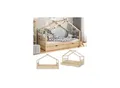 VitaliSpa Kinderbett Hausbett Kinderhaus Design NAT Lattenrost 90x200 Schublade