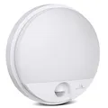 Maclean MCE291 LED Wandleuchte mit Infrarot-Bewegungssensor | 15W 1100lm 4000K | IP54 wasserdicht | Innen & Außen | Dämmerungssensor | Wandmontage | 140° Erfassung (Weiß)