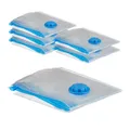 Relaxdays Vakuumbeutel, 6er Set, XL Kompressionstüten Reise, Kleidung & Decken, Vakuumierbeutel für Ventil, transparent