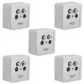 PremiumX 5x PX4 Satdose 4-fach Enddose TWIN Antennendose CLASS A Sat Dose 2x Sat 1x Radio 1x TV Aufputz Unterputz