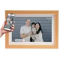Denver Digitaler, Beigebraun, Holz, rechteckig, 28.9x20.8x2.5 cm, Europäischer Sicherheitsstandard, mit Touchscreen, Speicher über MicroSD Karte erweiterbar, Videofunktion, Wlan, steuerbar App, Rotation der Bilder möglich, Bilder und Zubehör, Bilderrahmen, Digitale Bilderrahmen