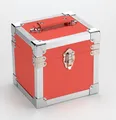 RED 7 Inch 50 Record Storage Carry Case NEU