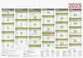 BRUNNEN Tafelkalender (2025), 1 Seite = 6 Monate, A5 quer