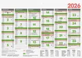 2026 Brunnen Tafelkalender DinA5 Jahresübersicht 1070150006 Arbeitstagekalender