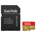 SANDISK Speicherkarte "microSDXC Extreme, Adapter, 1 Jahr RescuePRO Deluxe", bunt (rot, goldfarben), 1000 GB