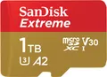 SanDisk Extreme - Flash-Speicherkarte (microSDXC-an-SD-Adapter inbegriffen) - 1TB - A2 / Video Class V30 / UHS-I U3 / Class10 - microSDXC UHS-I (SDSQXAV-1T00-GN6MA)