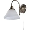 Lindby Wandleuchte Wandlampe Innen Hanna 9620773 Retro Vintage Antik in Weiß aus Glas 1-flammig E14 Wohnzimmerleuchte