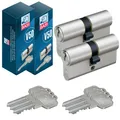 BASI | 2er SET V50 Profil-Doppelzylinder 40/40 mm | Gleichschließend | Profilzylinder | Türzylinder Schließzylinder für Hauseingangstüren Wohneingangstüren | Zylinderschloss mit 3 Schlüsseln