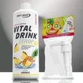 Best Body Nutrition Low Carb Vital Drink Mineraldrink Ananas mit Dosierpumpe 1 L