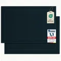 Komfortec Badematte Badvorleger aus 100% Baumwolle, 50x80 cm Duschvorleger, Waschbar Duschmatte, Frottee, Rechteckig, 800 g/m2, 2er Set, Saugfähig & Schnelltrocknend blau 800 g/m2