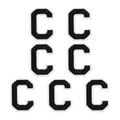 7-teilig Bügelbuchstaben-Patches für Letter-C Stickapplikationen Schwarz