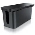 BEARWARE Kabelbox mit Gummifüßen Kabelmanagement Kabelordner Ladebox Schwarz