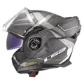 LS2, Modularer Motorradhelm ADVANT X CARBON HORIZON Matt Silver Grey, 3XL