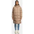 Winterjacke MARIKOO "Nomadiaa", Damen, Gr. 3XL, grau (taupe grau), Obermaterial: 100% Polyester; Innenmaterial: 100% Polyester; Futter/Wattierung: 100% Polyester, Jacken, Lange Damen Winterjacke