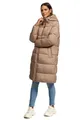 MARIKOO Damen Winterjacke (S-3XL) - Steppjacke, lang geschnitten, gefütterte Kapuze mit Kordelzug, Warme Jacke Frauen - N024 (3XL, Taupe-Grey)