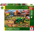 Schmidt Spiele - John Deere: Bauernhof mit Traktor 5050E, 1.000 Teile