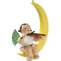 Wendt & Kühn Weihnachtsfigur Engel mit Geige im Mond 650/70/2 bunt|gelb