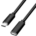 LogiLink USB C Verlaengerungskabel 60W 3m Schwarz Stecker Buchse 480 Mbits PVC