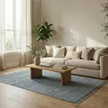 Elegant Floors® Chindi Teppich BLAU 70x140 cm handgewebt aus Baumwolle – nachhaltiger Flachgewebe Teppichläufer, wendbar und langlebig