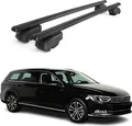 Dachträger Grundtäger für VW Passat B8 Variant 2014-2019 75kg Alu Schwarz 2 tlg