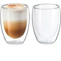 Relaxdays Latte Macchiato Gläser Borosilikatglas Transparent Doppelwandig 350 ml