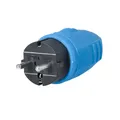 as - Schwabe Gummistecker Schutzkontaktstecker mit doppeltem Schutzkontakt, Leitungen bis max. 2,5mm² - für den Außenbereich geeignet, 230V, 16A, IP44, Blau, Made in Germany, 62401
