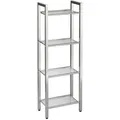 Regal, Weiß, Edelstahl, Kunststoff, 4 Fächer, 30.5x87x17 cm, Wohnzimmer, Regale, Bücherregale