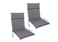 Albatros Gartenstuhl Sitzauflage 2er Set Gartenstuhlauflagen Sitzpolster Sitzkissen Outdoor Anthrazit 99x45cm, Hochlehner Auflage UV Beständig wasserabweisend geeignet für Klappstühle und Stapelstühle